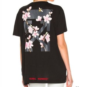 Off-White c/o Virgil Abloh Women's Black Cherry Blossom Oversized Jersey T-shirt